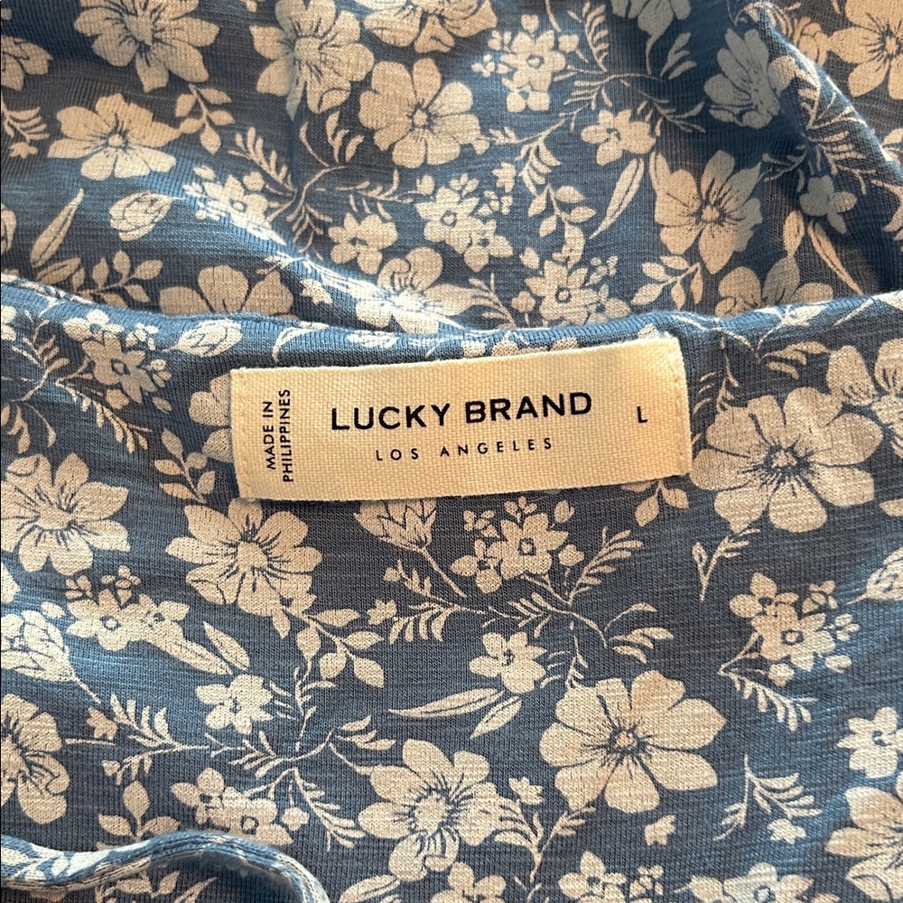 NWOT Lucky Brand Blue and White Floral Maxi Dress - Picture 2 of 11